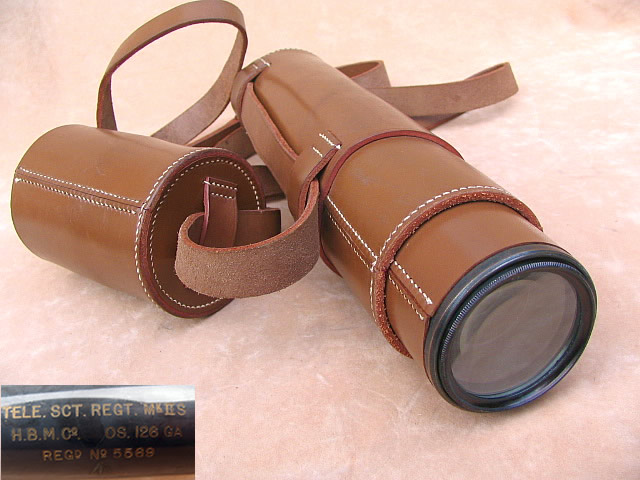 WW2 Scout Regiment telescope in hard leather case